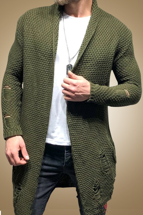 Men Cardigan Sweater Casual Knitted Sweaters Coat Men Tops Streetwear Mid-length Sweater Mens Jumper Clothing