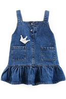 Newest Baby Girls Jeans Mini Dress Strap Kids Denim Cute Ruffles Crown Overalls Summer Jumper Dresses Toddler Clothes