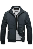 Printemps automne hommes veste homme pardessus décontracté solide mince veste Slim Fit col montant fermeture éclair hommes vestes manteau