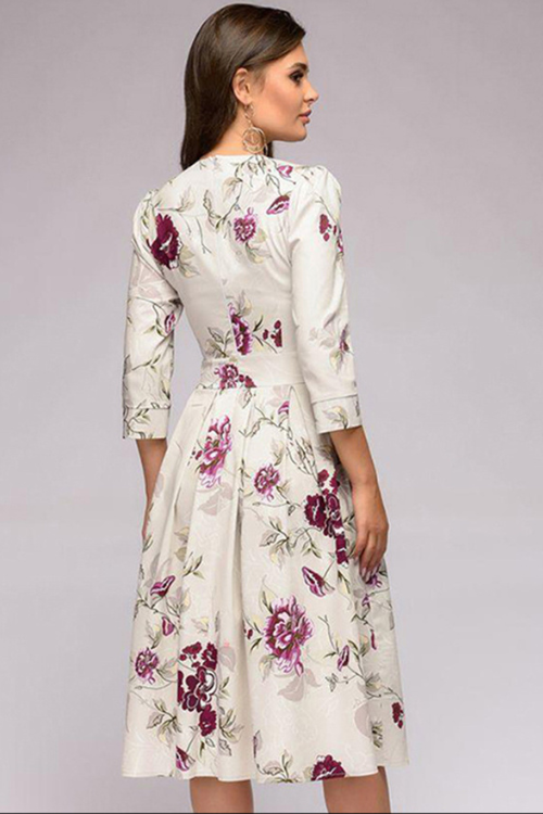 Women Elegent Floral Vintage Party Dress Long Sleeve Women Boho Dress Female Summer Holiday Casual Dress