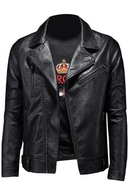 Classical Motorcycle Slim Jackets Men Leather Jacket Moto Jacket Men Biker Black White Coat Autumn Winter