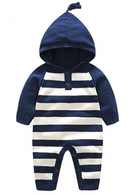 Newest Baby Spring Autumn Rompers For Newborn Knitted Sweater Hooded Jumpsuit Baby New Year Clothing Kids Body suit