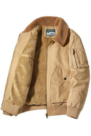 Hiver Hommes Bomber Veste Casual Mâle Outwear Polaire Col De Fourrure Chaud Manteaux Rétro Militaire Vestes Homme Vêtements