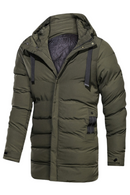 Men Winter Long Warm Parkas Hooded Windproof Solid Jacket Cotton Thick Casual Outwear Coat Male Military Bomber Jackets