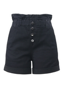 Summer Elegant High Waist Ruffles Folded Denim Shorts Women`s Stretchy Black Shorts Jeans For Women Clothing