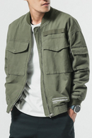 Nouveau automne hommes veste décontractée manteau hommes lavé solide coton vêtements armée vert Bomber vestes mâle Cargo manteaux Streetwear