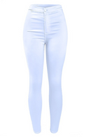 Summer Women`s High Waist White Basic Casual Stretch Skinny Denim Jean Pants Trousers Jeans For Women