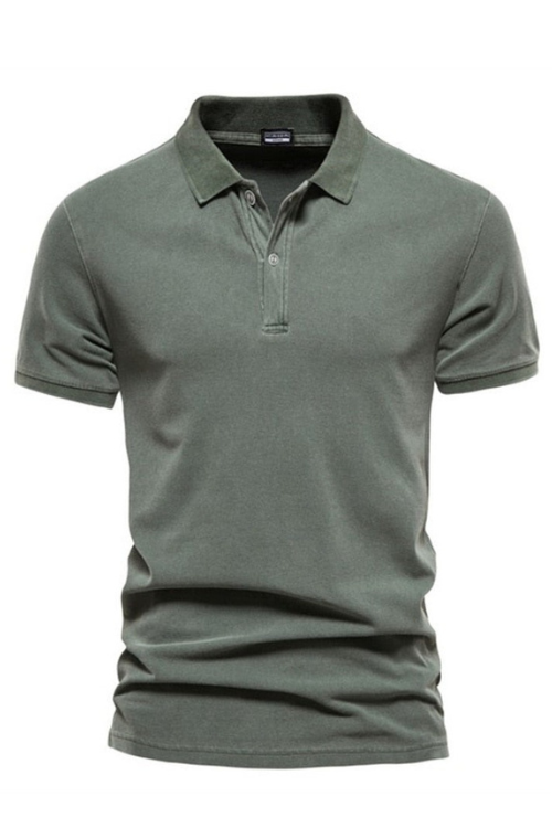 Cotton Solid Color Men Polo Shirts Casual Short Sleeve Turndown Men Shirts Streetwear Polos for Men