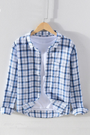 Shirt for Men Cotton Linen Turn-down Collar Tops Male Casual Button Up Vintage Clothing