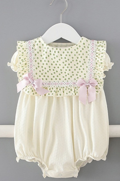 Baby Summer Clothes Set Newborn Infant Dot Kids Clothes Girls Cotton Bodysuit+Hat 0-2Y