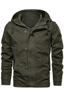 Autumn Hooded Mens Jacket New Mens Military Casual Coat Fashion Slim Fit Male Brand Clothing