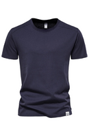 Cotton T Shirt for Men O-neck Soild Basic Men T-shirts with Short Sleeves Summer Tops Tees Men Clothes