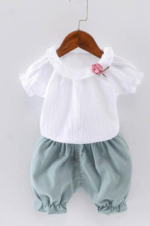 girls Summer outfits Toddler kids baby girls outfits cotton Tee Shorts Pants clothes