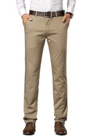 Mens Autumn And Winter High Waist Straight Trousers Middle-Aged Loose Stretch Business Casual Pants