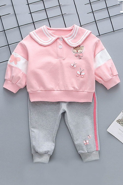 2PCS Baby Girls 1-3 years cotton cute Tracksuit Clothes long sleeve Top + Long Pants Outfits sets