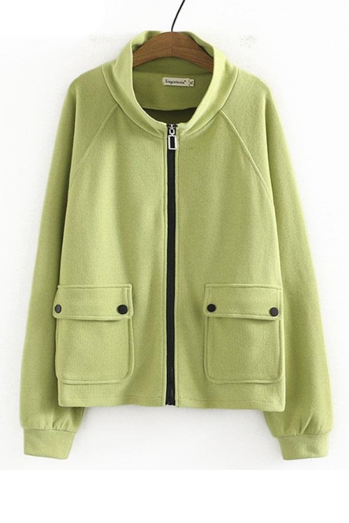 Women Clothing Hoodie Coats Autumn New Loose Casual High Collar Thick And Warm Female Zip Cardigan Jacket