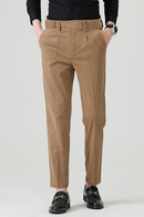 Winter Autumn Men Basic Style Corduroy Pants Solid Simple Business Casual Loose Straight Khaki Trousers Male