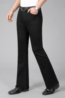 Men Spring/Summer New Micro Flare Jeans Mid-Waist Slim Black Casual Pants