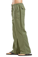 Mens Pants Linen Casual Pants for Men Summer Clothing Solid Straight Loose streetwear