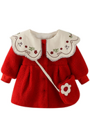 Autumn and Winter Children Clothing Baby Girls Outerwear Casual Plus Velvet Thicken Infant Long-sleeve Coats Kids Clothes