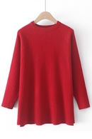 Women Clothing Sweaters Autumn Winter New Jumper Slim O-Neck Long Sleeve Split Knitted Pullovers