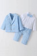 Baby Boy Boutique Clothing infant Boys Gentleman Formal Outfit Children Birthday Christening Clothes Toddler Romper + Coat