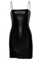 Women Sexy Club Dress With Reflective Letter Party Attrative Dress Female Summer Spaghetti Strap PU Dress Casual