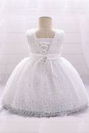 Baby Girl Dress Lace Beads Flower Baptism Dress For Girl Clothes Party Wedding Princess Dresses