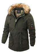 Men Hooded Parkas Coat Winter Men Casual Warm Thicken Fur Collar Jacket detachable hat Fleece Male Outerwear Overcoat