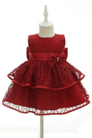 Baby Girls New Year Dress Summer Ball gown Stack-up Fringed Wedding Birthday Party Dresses Infant Toddles Clothes