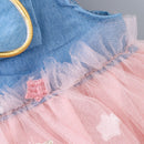 Cute Girls Dress Infant Baby Girls Kids Dresses Princess Dress Gauze Star Denim Outfits Clothing Summer Kids Girls Clothes