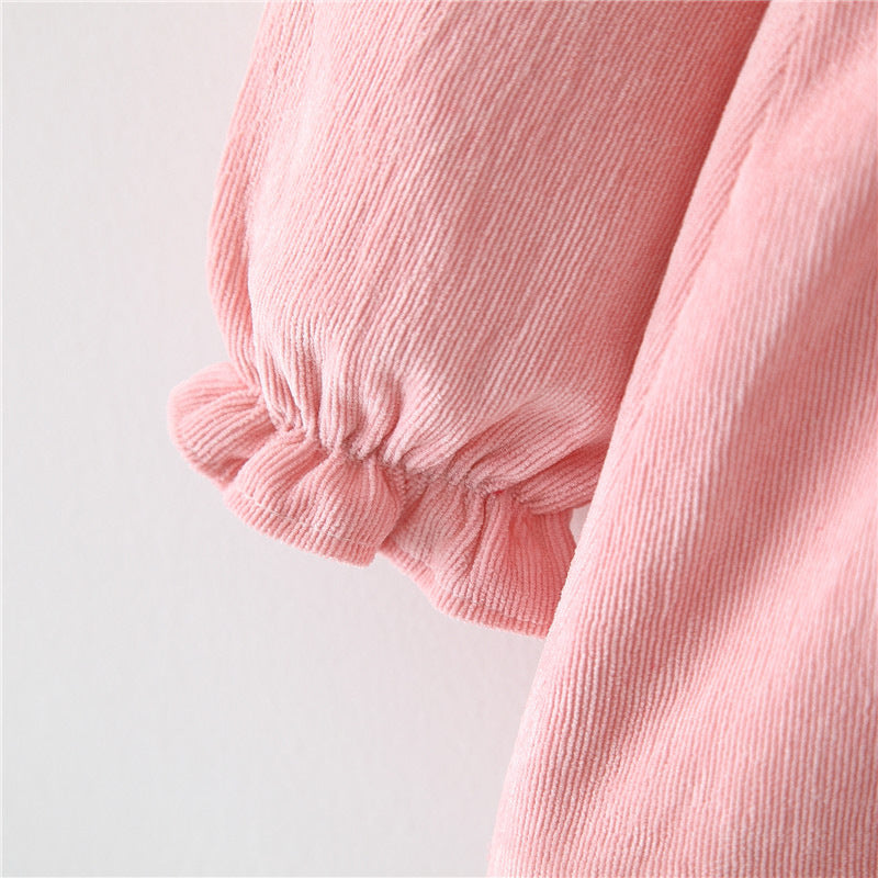 Spring Baby Girl Dress Long Sleeve Solid Color Princess Girl Wedding Party Dress Dress 1st Birthday Dress For Baby Girl
