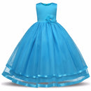 Summer Kids Princess Dress Sleeveless Flowers Kids Girls Dresses Birthday Party Wedding Dress Formal Wear Child Clothing