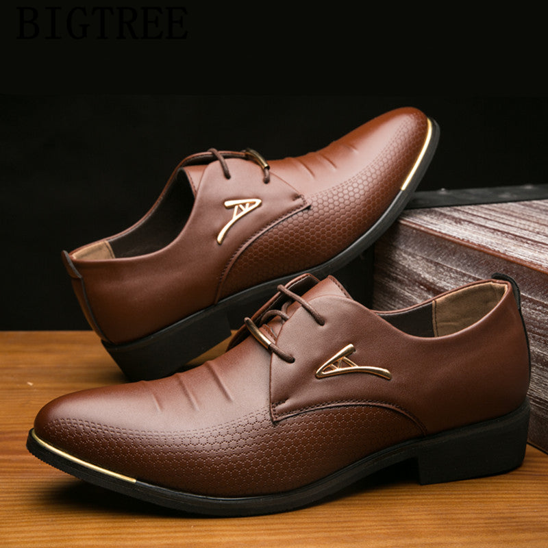 Business Dress Men Shoes Classic Leather Men'S Suits Shoes Slip On Dress Shoe Men Oxfords