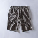 New arrival Striped shorts men summer trend 100% cotton linen shorts knee length straight elastic male shorts