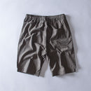 New arrival Striped shorts men summer trend 100% cotton linen shorts knee length straight elastic male shorts