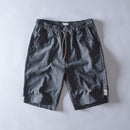 New arrival Striped shorts men summer trend 100% cotton linen shorts knee length straight elastic male shorts