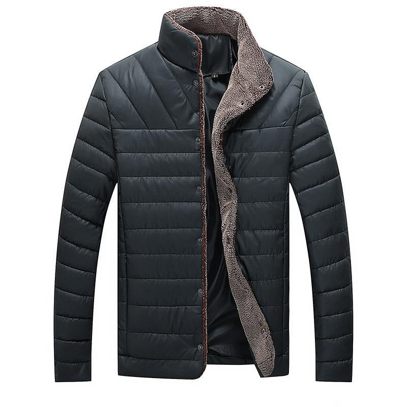 Mens Bomber Jackets Male Fleece Thick Warm Windbreaker Jacket Mens Fur Collar Baseball Parkas Coats Clothing