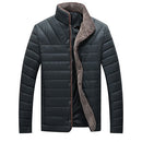 Hommes Bomber Vestes Homme Polaire Épais Chaud Coupe-Vent Veste Hommes Col De Fourrure Baseball Parkas Manteaux Vêtements