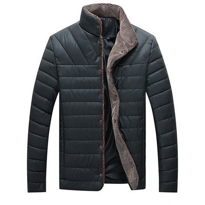 Mens Bomber Jackets Male Fleece Thick Warm Windbreaker Jacket Mens Fur Collar Baseball Parkas Coats Clothing