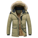 Hiver Hommes Veste Casual Hommes Col En Fausse Fourrure Coton Thermique Parkas Manteaux Homme Polaire Chaud Coupe-Vent Hoodies Vestes