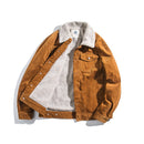 Hiver hommes Denim veste hommes polaire chaud velours côtelé vestes décontracté mâle col montant coupe-vent Bomber vestes