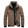 Winter Men's Bomber Jackets Casual Male Fur Collar Windbreaker Jacket Mens Fleece Warm Slim Corduroy Jackets Clothing