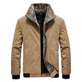 Winter Men's Bomber Jackets Casual Male Fur Collar Windbreaker Jacket Mens Fleece Warm Slim Corduroy Jackets Clothing