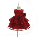Baby Girls New Year Dress Summer Ball gown Stack-up Fringed Wedding Birthday Party Dresses Infant Toddles Clothes