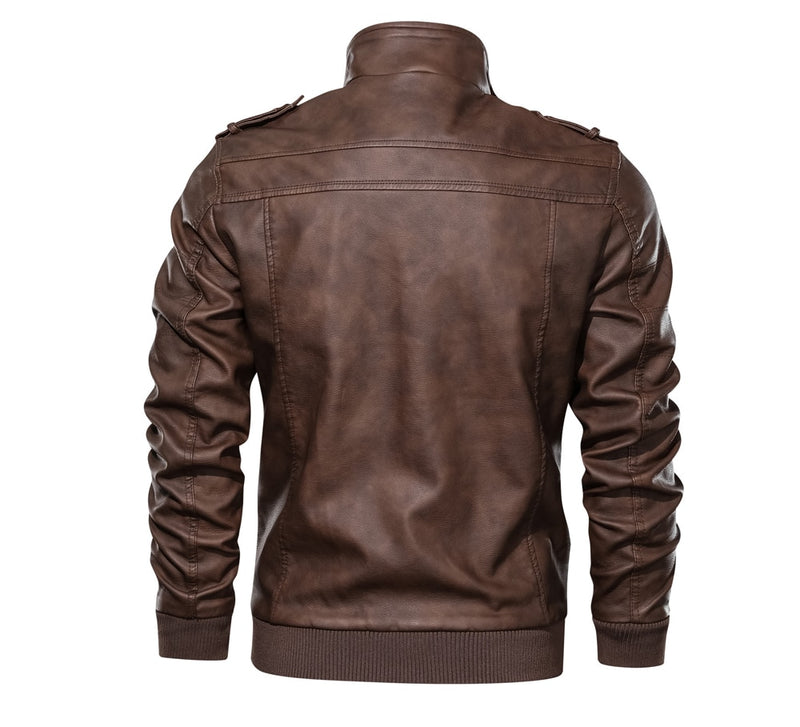 Mens Leather Jacket Male Motorcycle Leather Jackets Faux Biker Coats