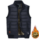 Hommes veste sans manches gilet hiver mâle polaire chaud gilet manteaux hommes col montant armée épaissir gilets vêtements
