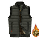Hommes veste sans manches gilet hiver mâle polaire chaud gilet manteaux hommes col montant armée épaissir gilets vêtements
