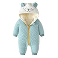 Vêtements pour nouveau-né automne/hiver, solide, chat mignon, à capuche, épaisse, barboteuse pour bébé, combinaison de neige pour bébé de 0 à 24 mois
