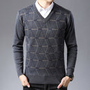 Nouveau pull pour hommes pulls col en V Slim Fit pulls tricot épais chaud automne Style vêtements décontractés hommes
